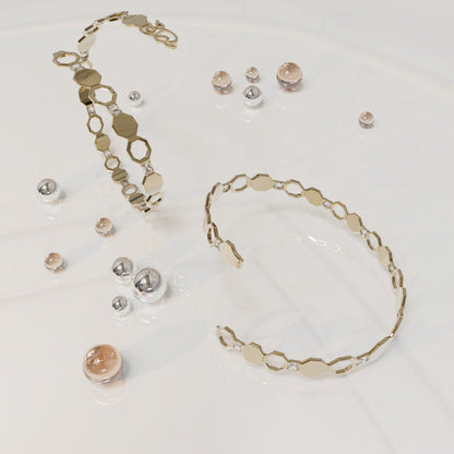 ARABESQUE ࢪº31 | 18K Gold Bangle with Gem Stones