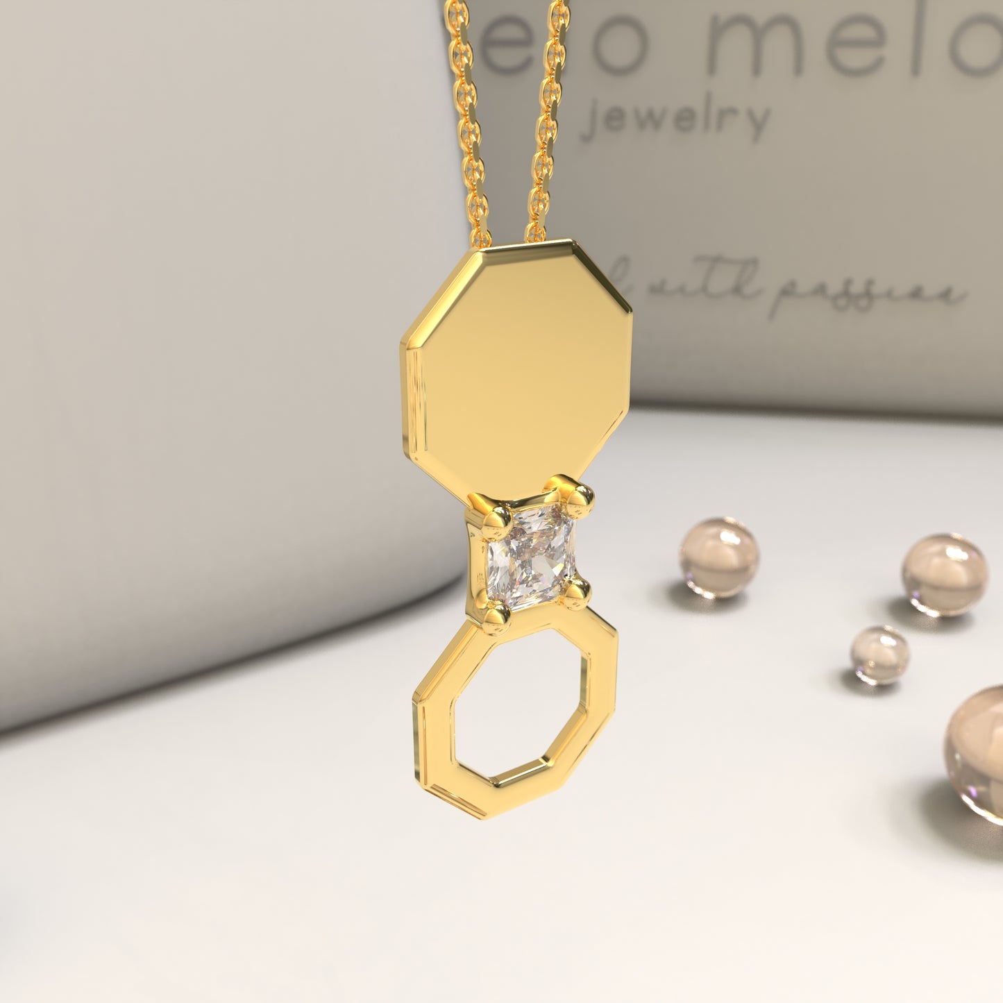 ARABESQUE ࢪº30  | 18K Gold Pendant with Gem Stone