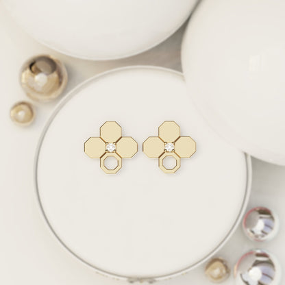 ARABESQUE ࢪº36 | 18K Gold Earrings with Gem Stone