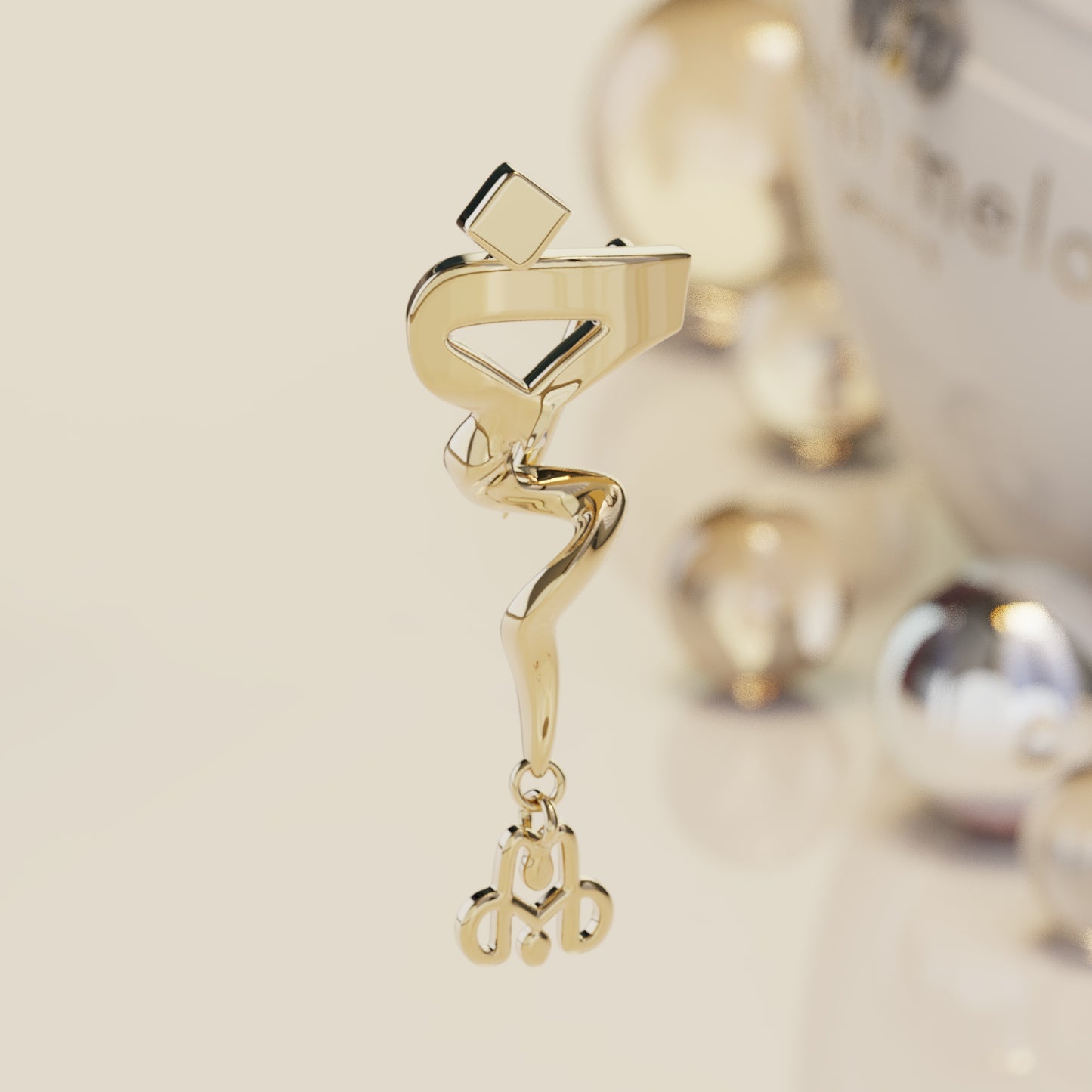 CALLIGRAPHY ࢪº35 | 18K Gold Pin - Letter 'خ'