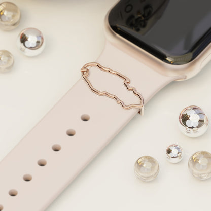 BADIYAH ࢪº2  | 18K Gold Qatar Map Smartwatch Strap Charm