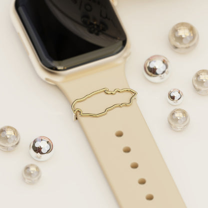 BADIYAH ࢪº2  | 18K Gold Qatar Map Smartwatch Strap Charm