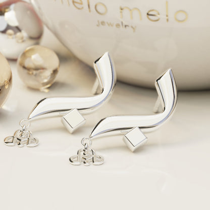 CALLIGRAPHY ࢪº7  | 18K Gold Earrings - Letter 'ب'