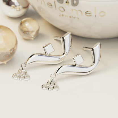 CALLIGRAPHY ࢪº122  | 18K Gold Earrings - Letter 'ن'