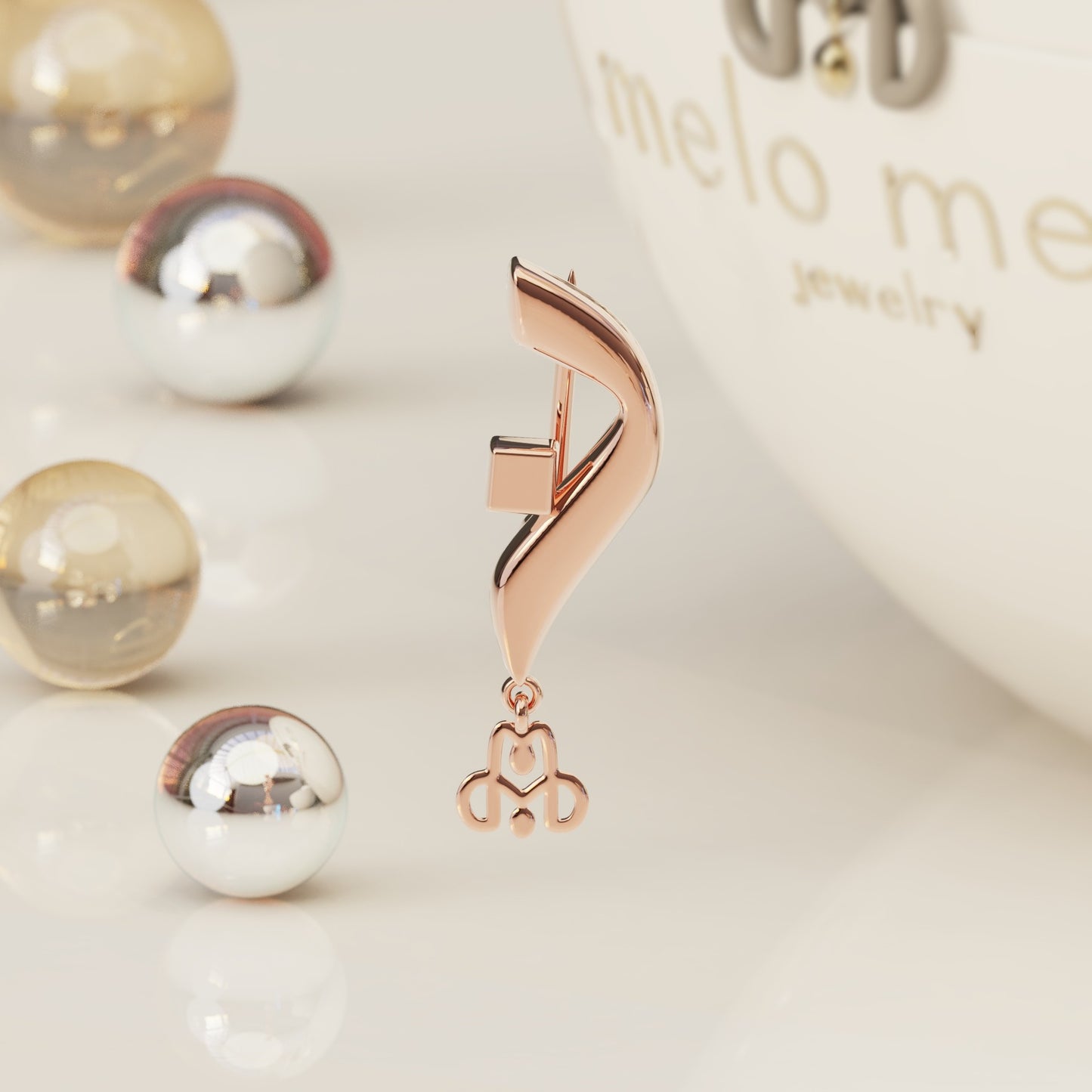 CALLIGRAPHY ࢪº125 | 18K Gold Pin - Letter 'ن'