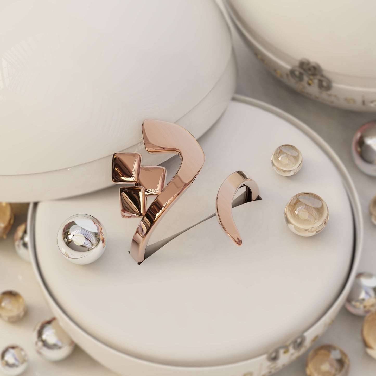 CALLIGRAPHY ࢪº19 | 18K Gold Ring - Letter 'ث'