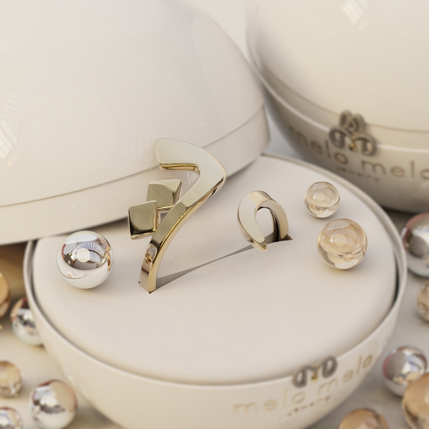  18k الخط العربي ࢪ°14 | خاتم حرف "ت" من الذهب