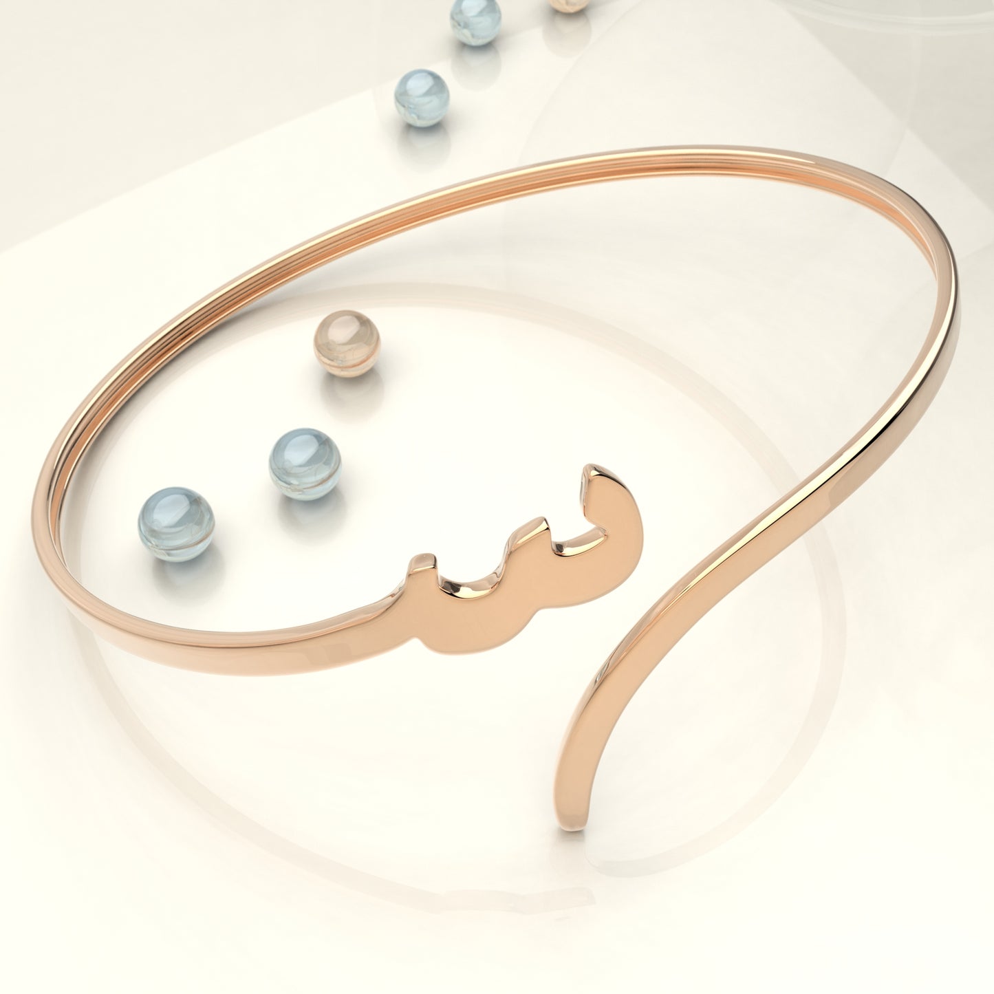 CALLIGRAPHY ࢪº56  | 18K Gold Bangle - Letter 'S'